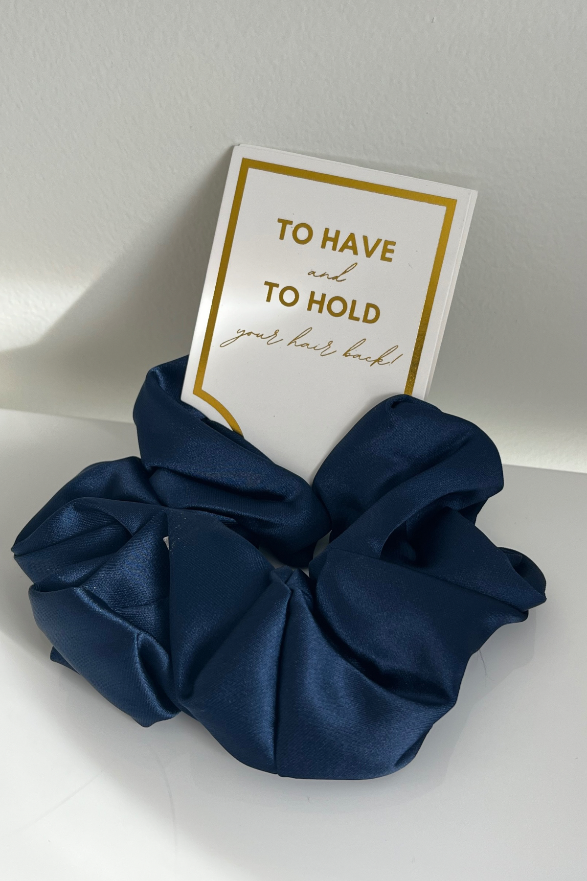 To Have & To Hold Navy Scrunchie