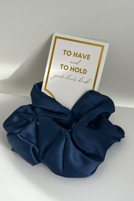 To Have & To Hold Navy Scrunchie