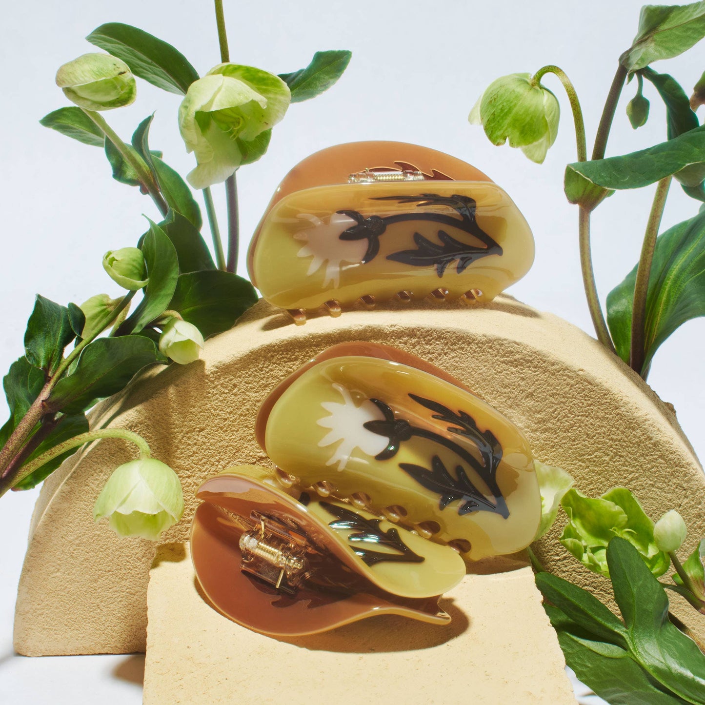 Fall Rosehip Flower Claw Clip