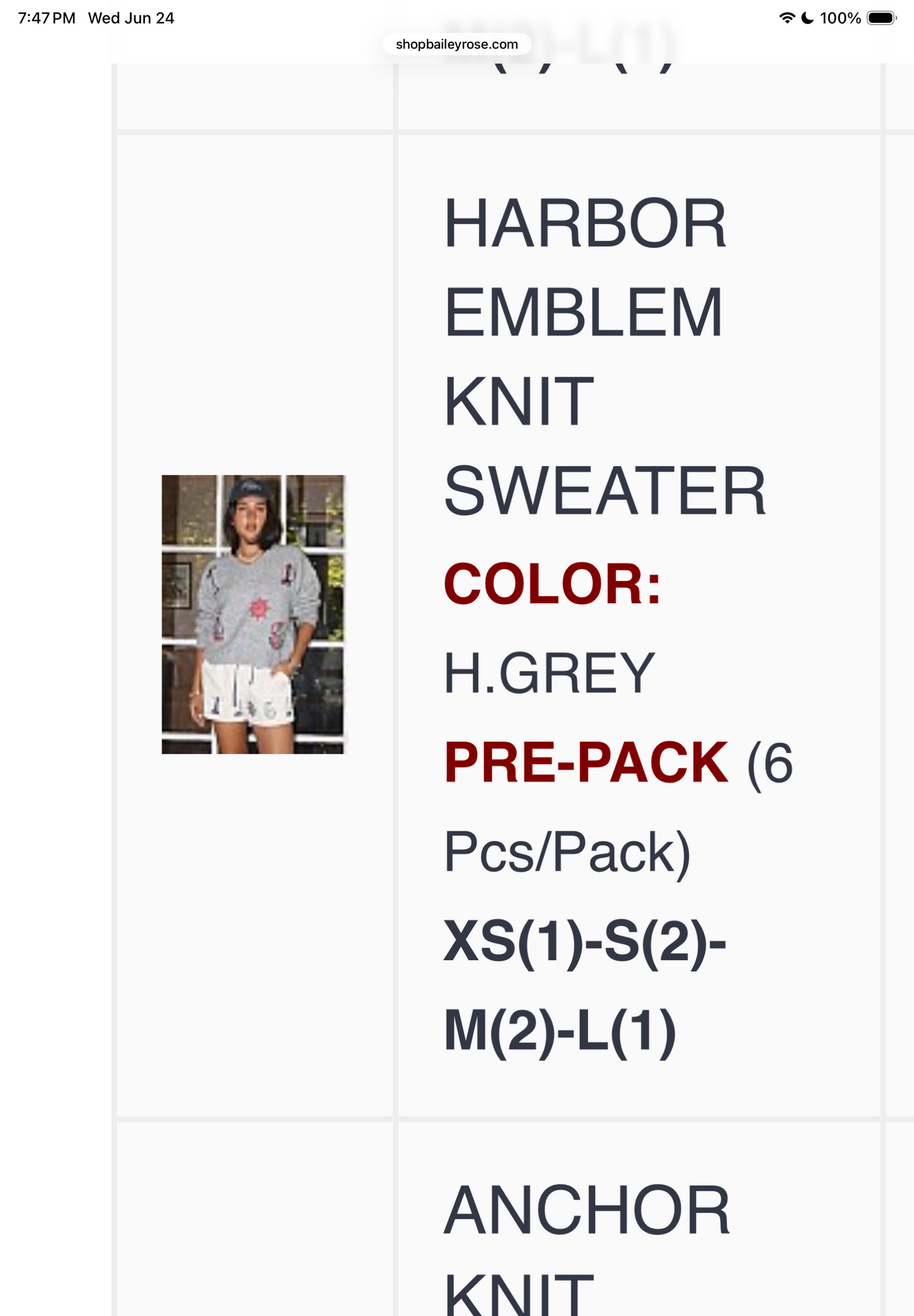 Harbor Emblem Knit