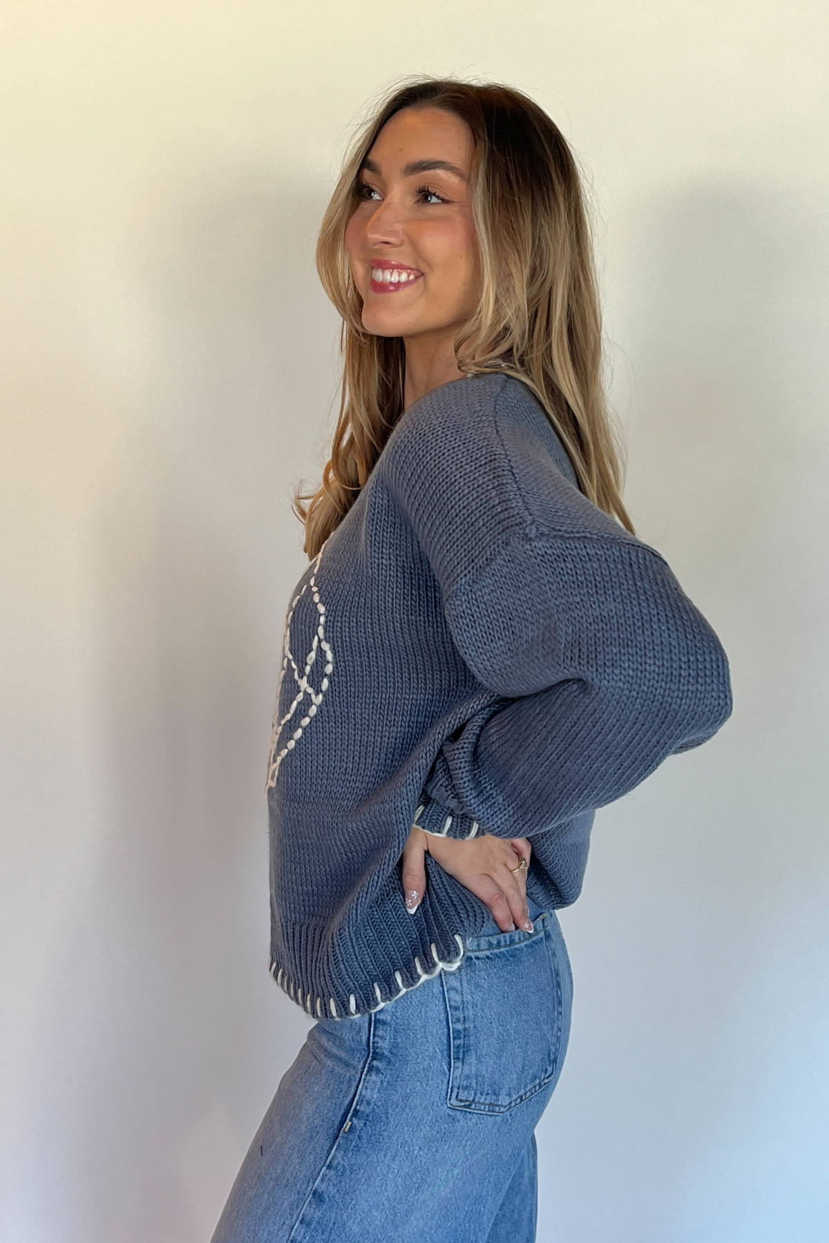 Sally Sells Seashells Knit - Vintage Blue