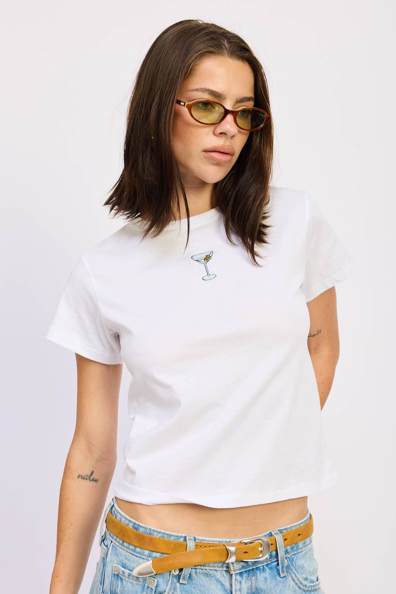 Dirty Martini Embroidered Baby Tee