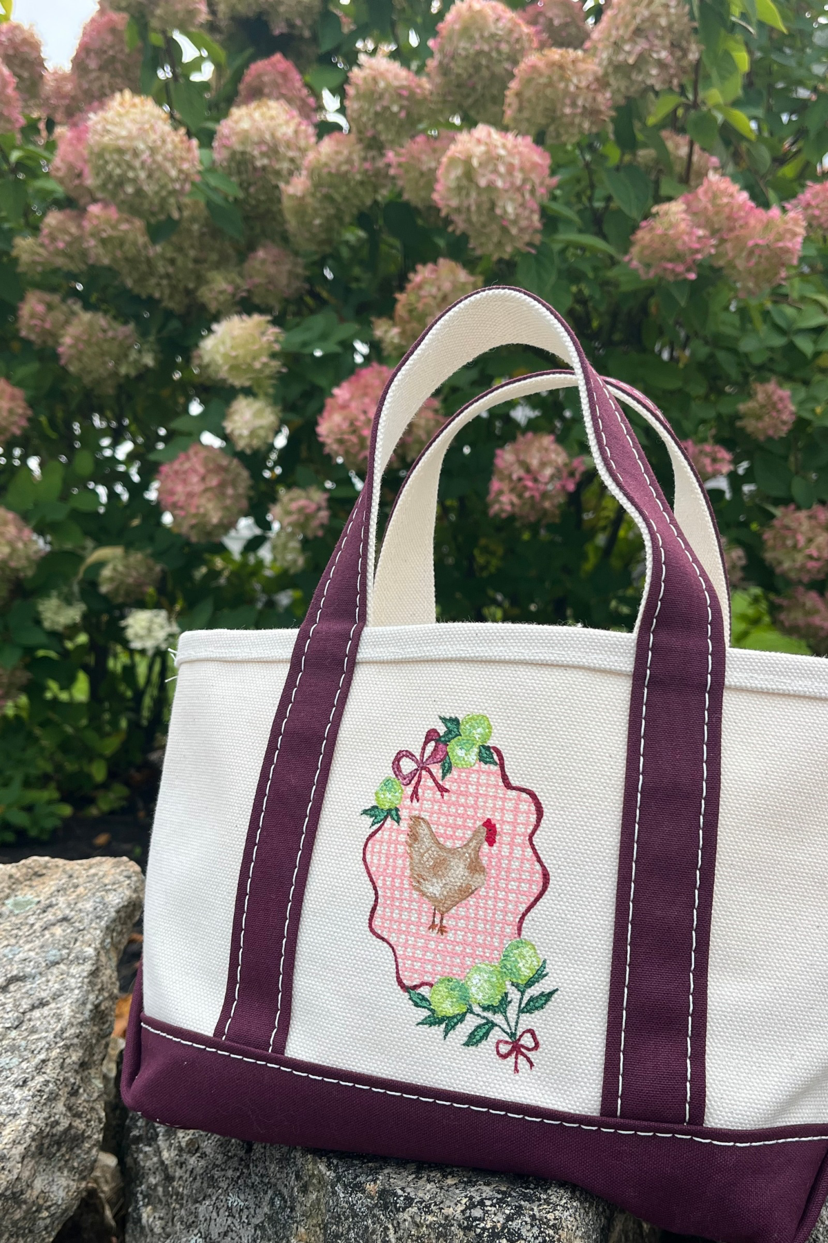 Chicken Coop Mini Handpainted LL Bean Tote