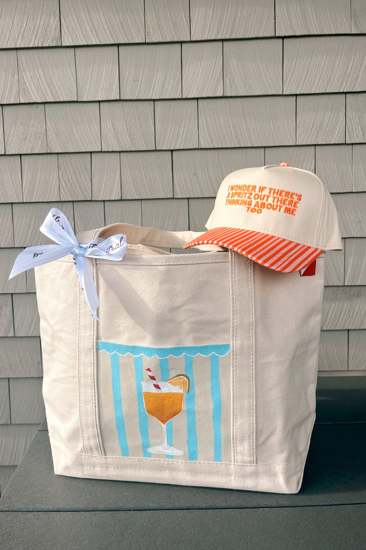 Spritz Season Large Hand Painted Tote
