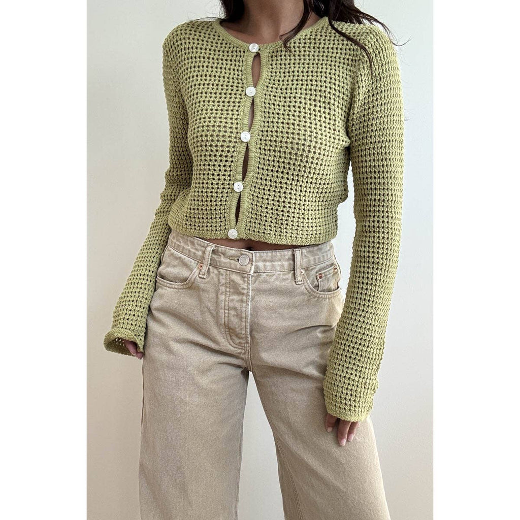Seagrass Knit Cropped Cardigan