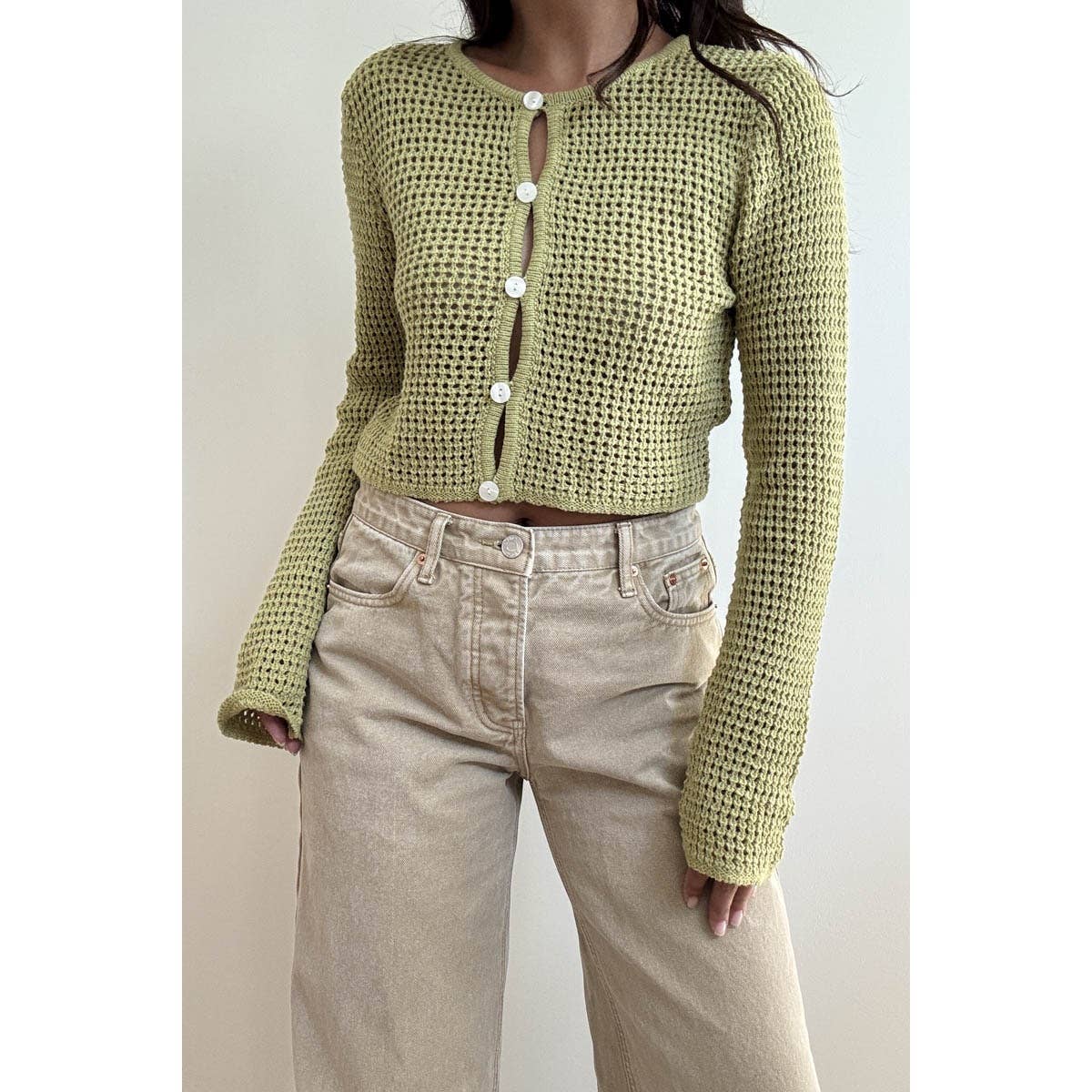 Seagrass Knit Cropped Cardigan