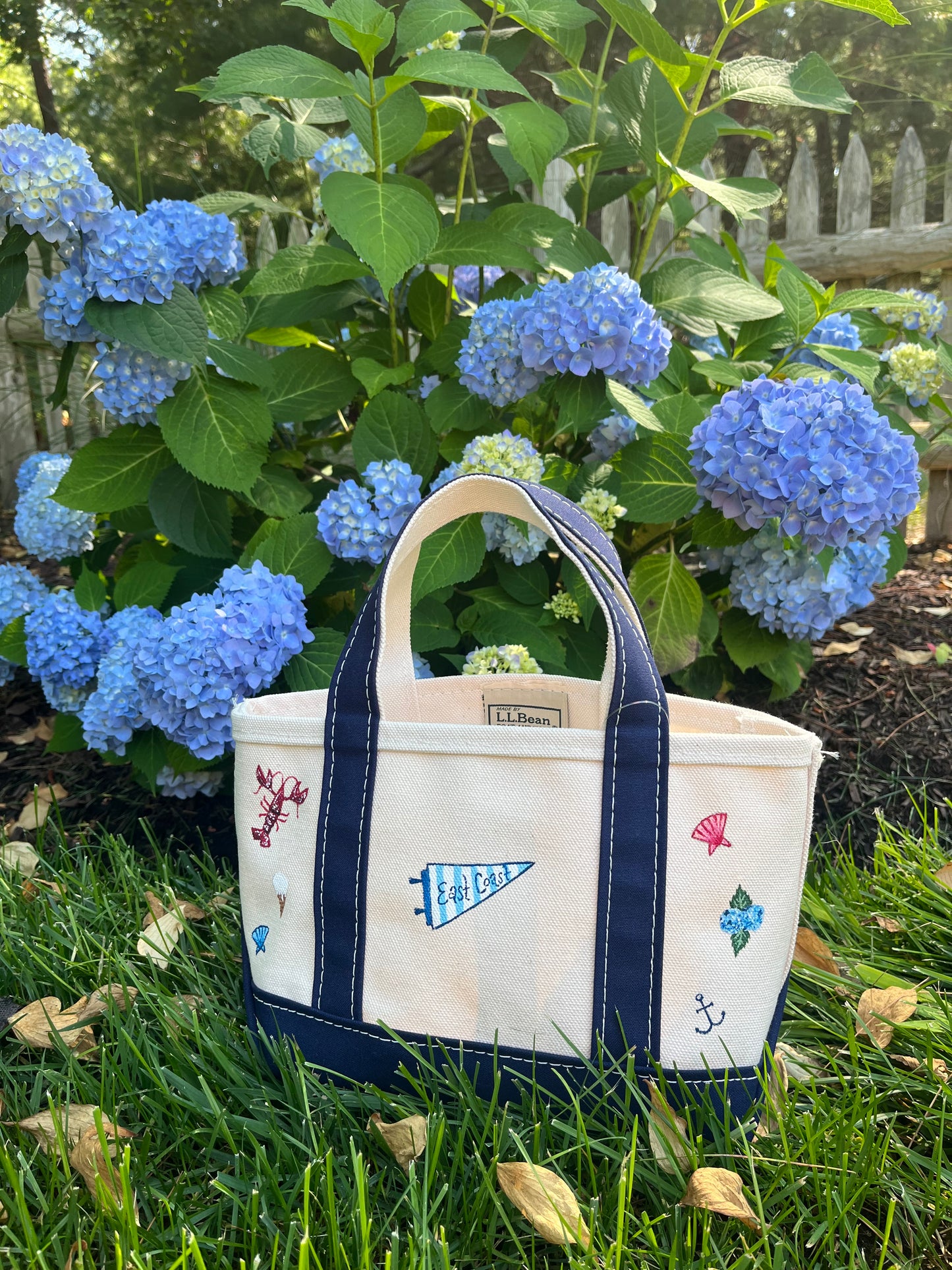 East Coast Pennant Hand Painted LL Bean Tote