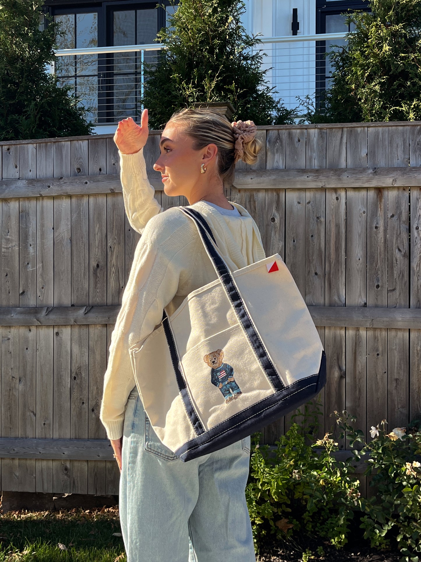 Polo Bear Hand Painted Shore Bag (Large)