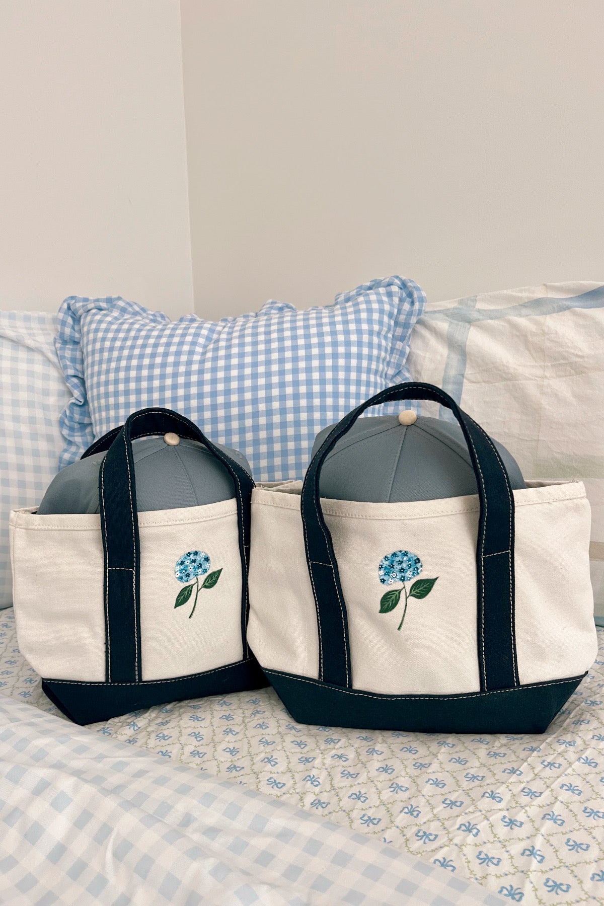 Hand Painted Hydrangea Mini Totes