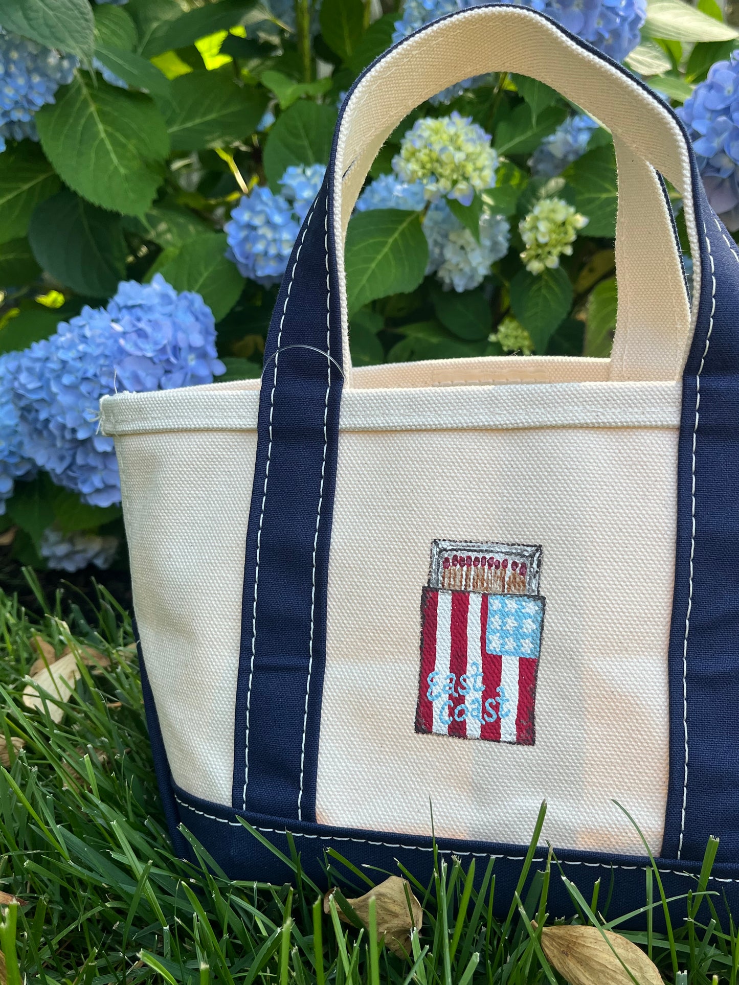 East Coast Matchbox Hand Painted LL Bean Tote