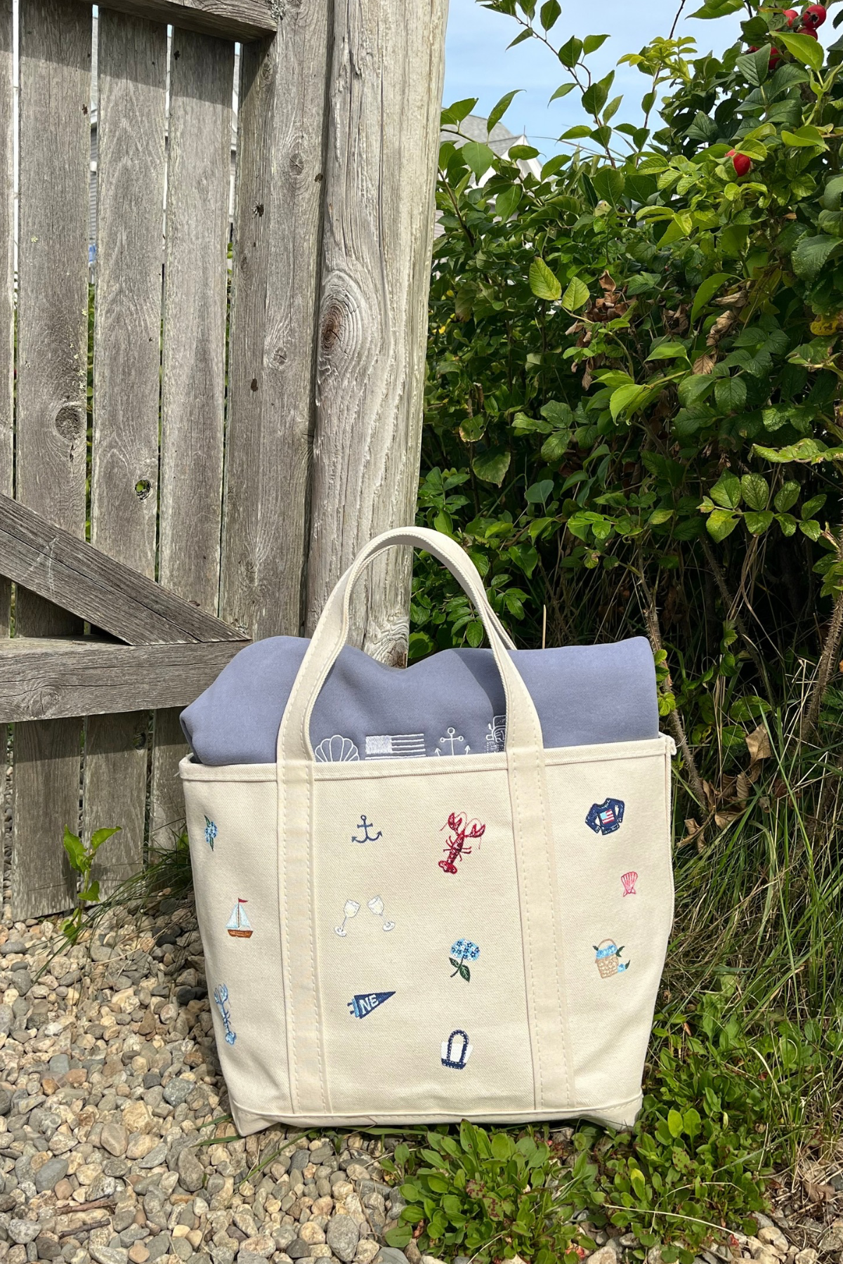 New England Icons Handpainted LL Bean Tote
