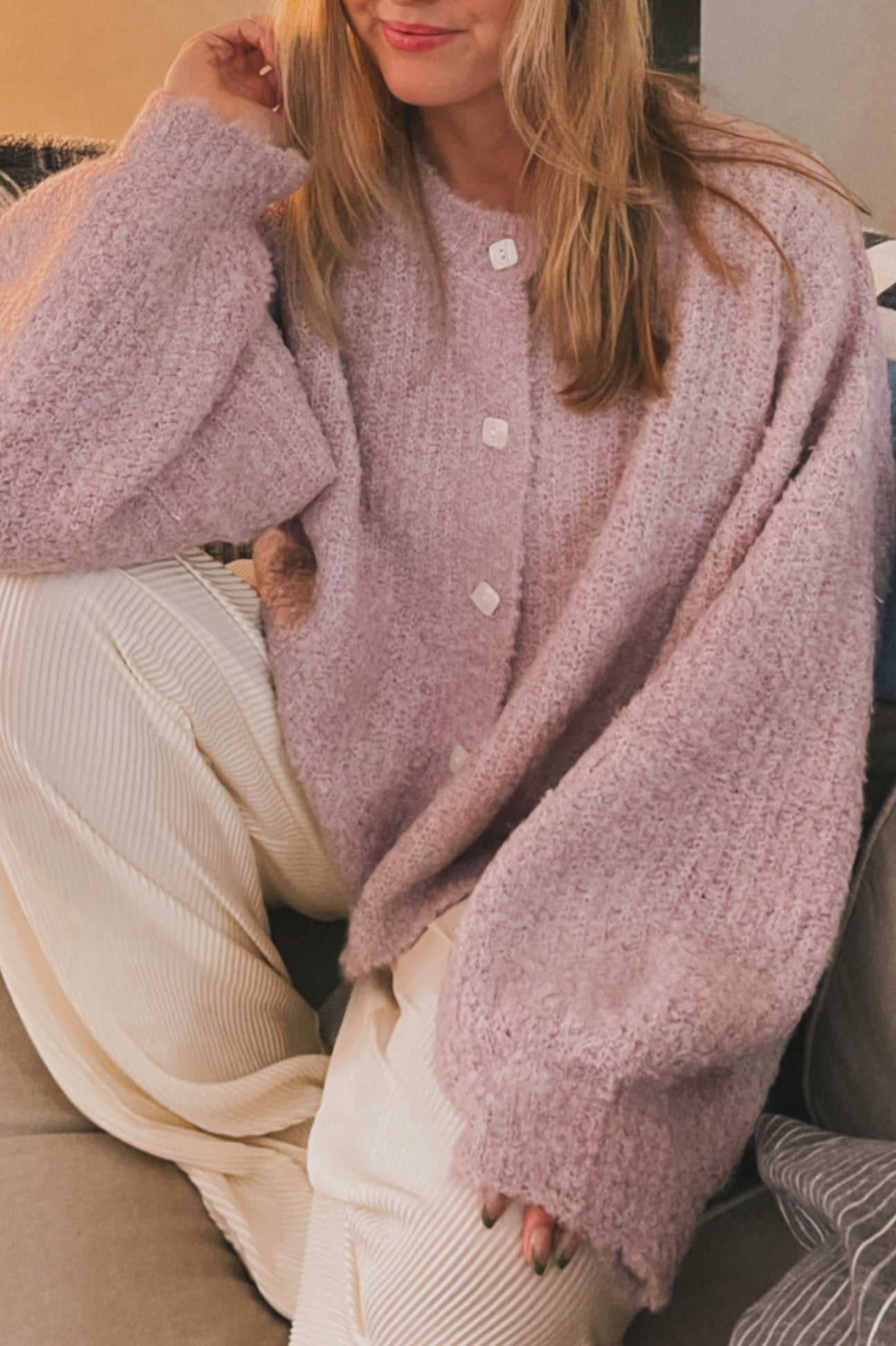 Coastal Daydream Cardigan in Blush