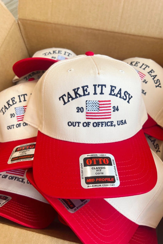 Take It Easy Red Trucker