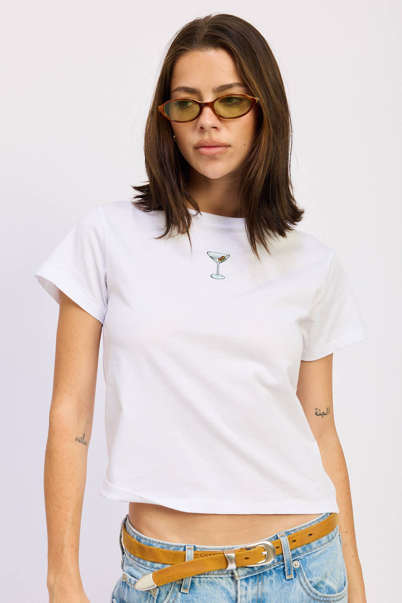 Dirty Martini Embroidered Baby Tee