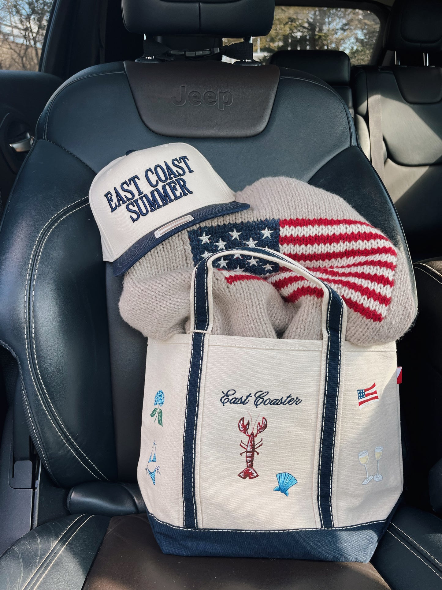 East Coast Summer Puff Embroidered Trucker