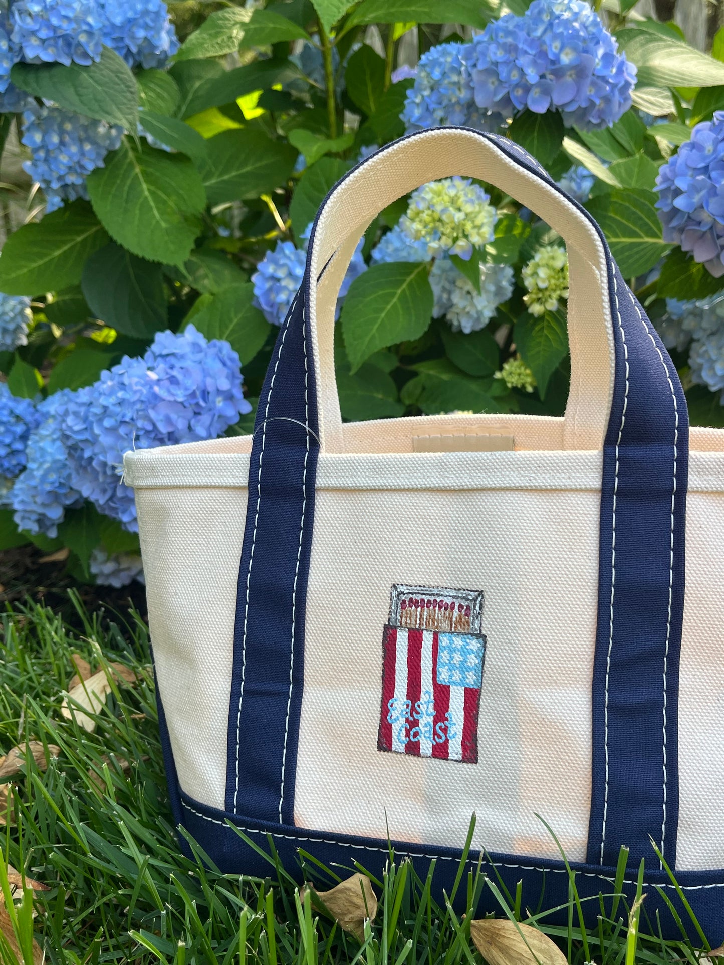 East Coast Matchbox Hand Painted LL Bean Tote