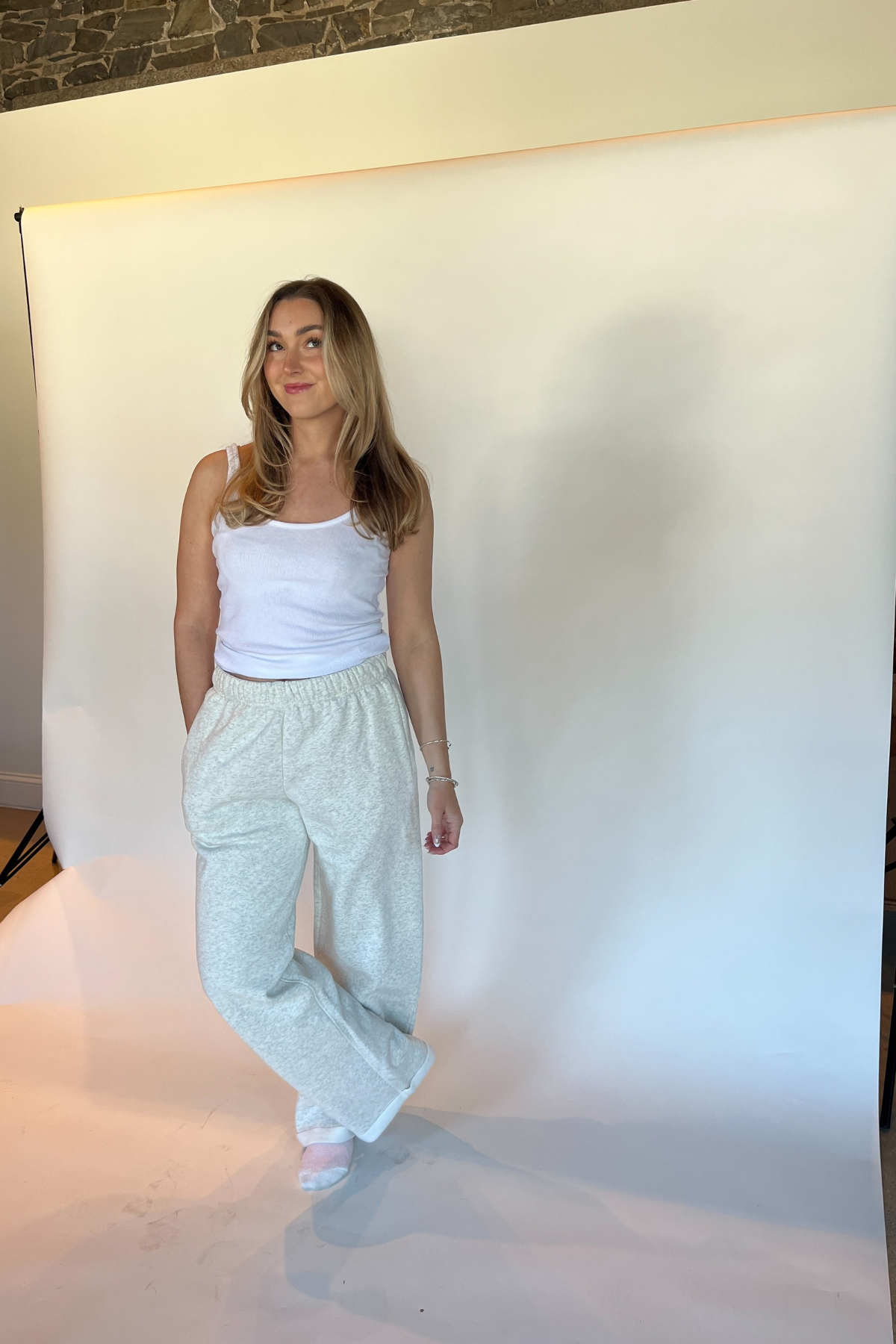 Felicity Fleece Wide Leg Sweatpants - Heather Gray