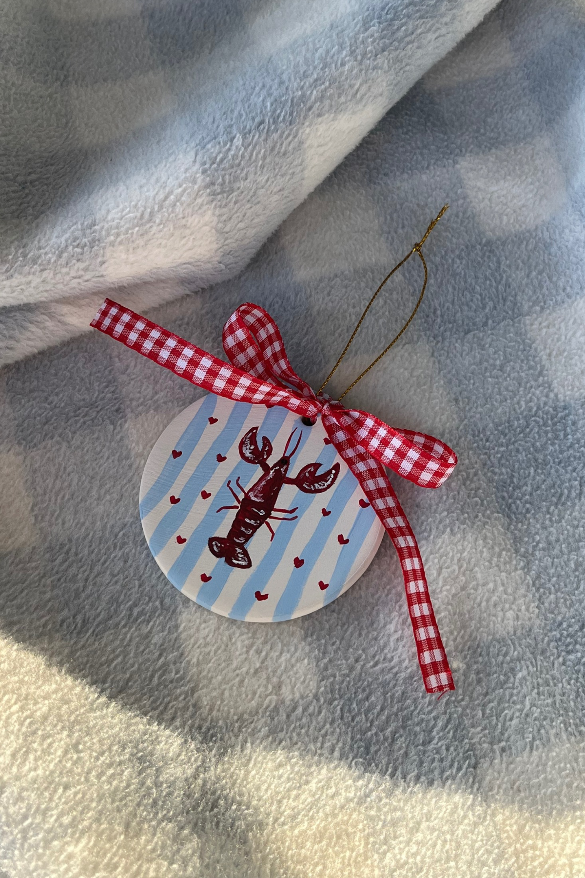 Lobstah Love | Hand Painted Ceramic Ornament
