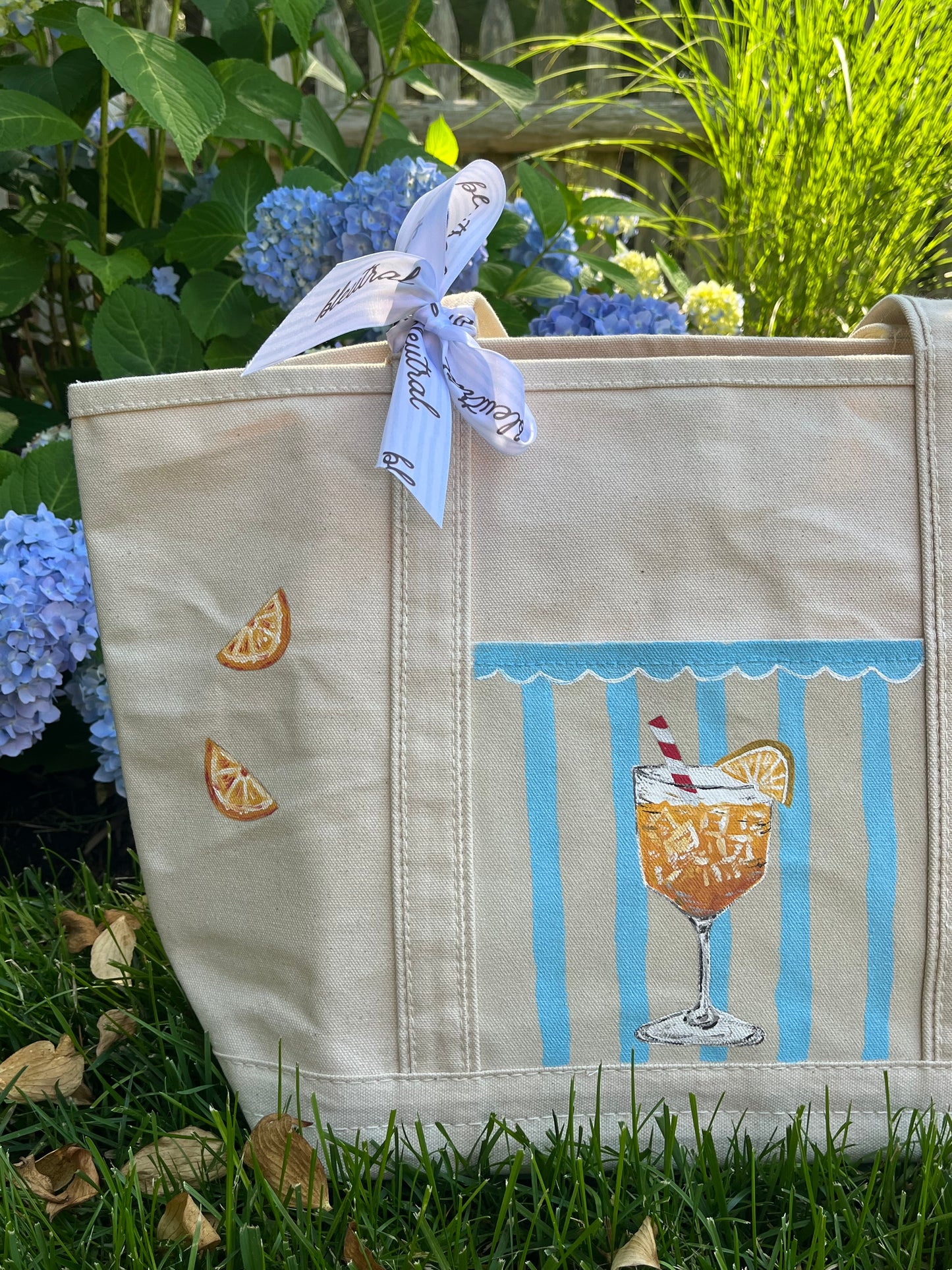 Spritz Season Large Hand Painted Tote
