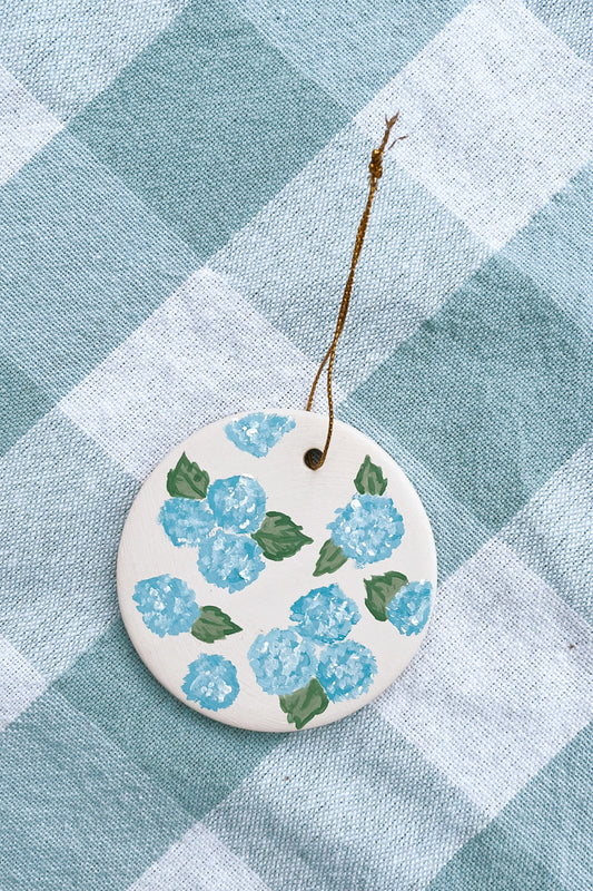 Hydrangea Hand Painted Ornament