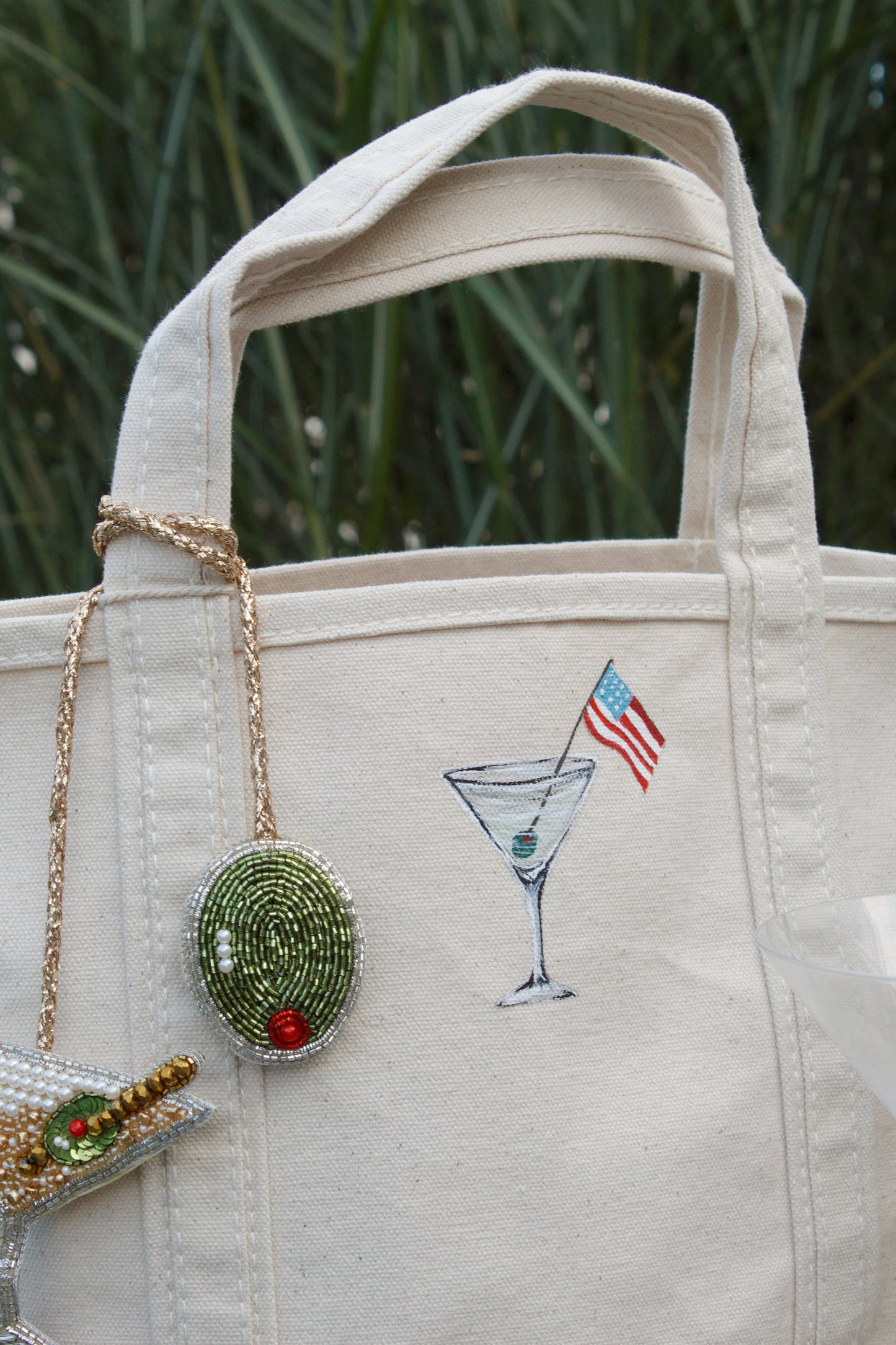 Martini Original Hand Painted Tote Bag