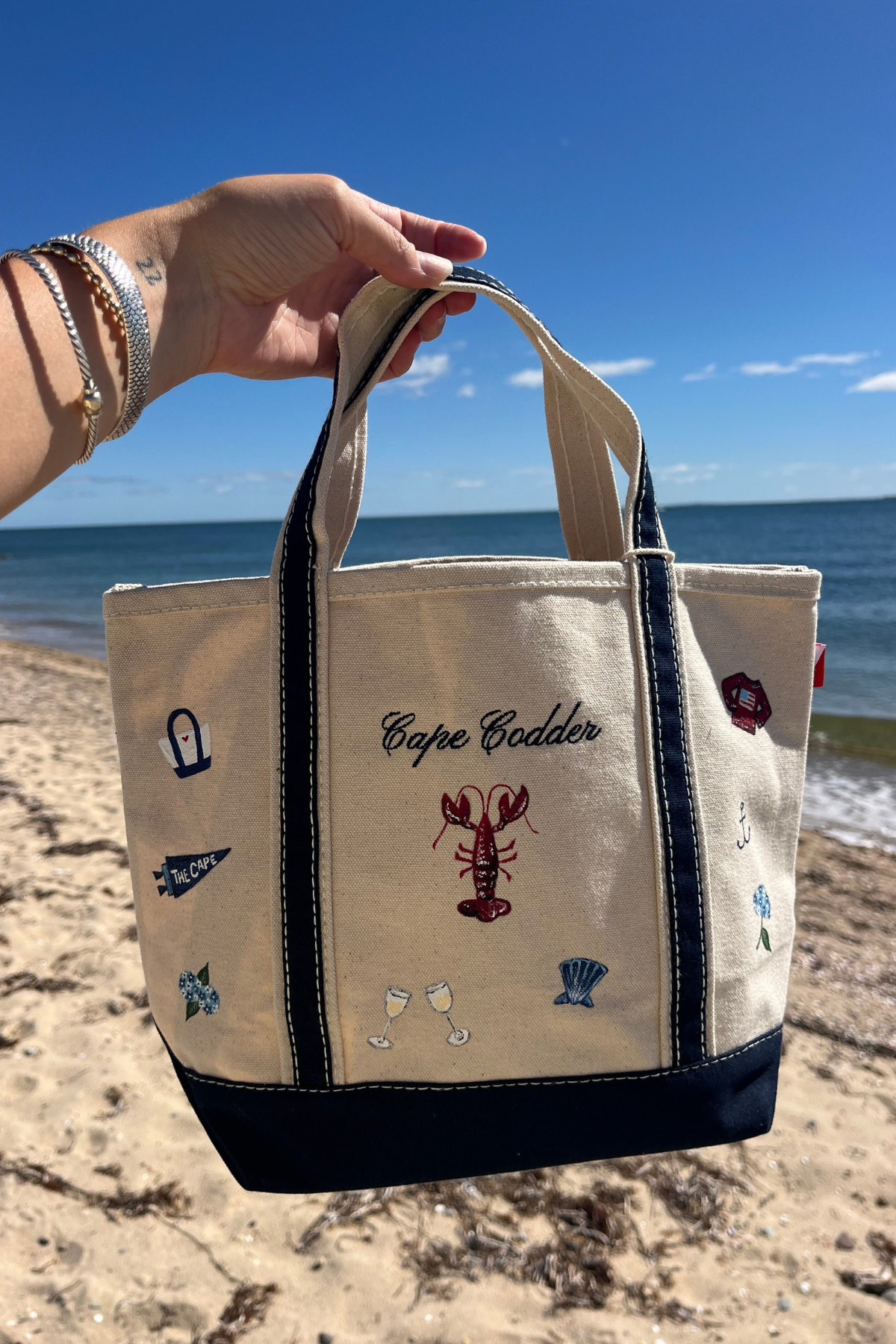 Cape Codder Embroidered & Hand Painted Shore Bag