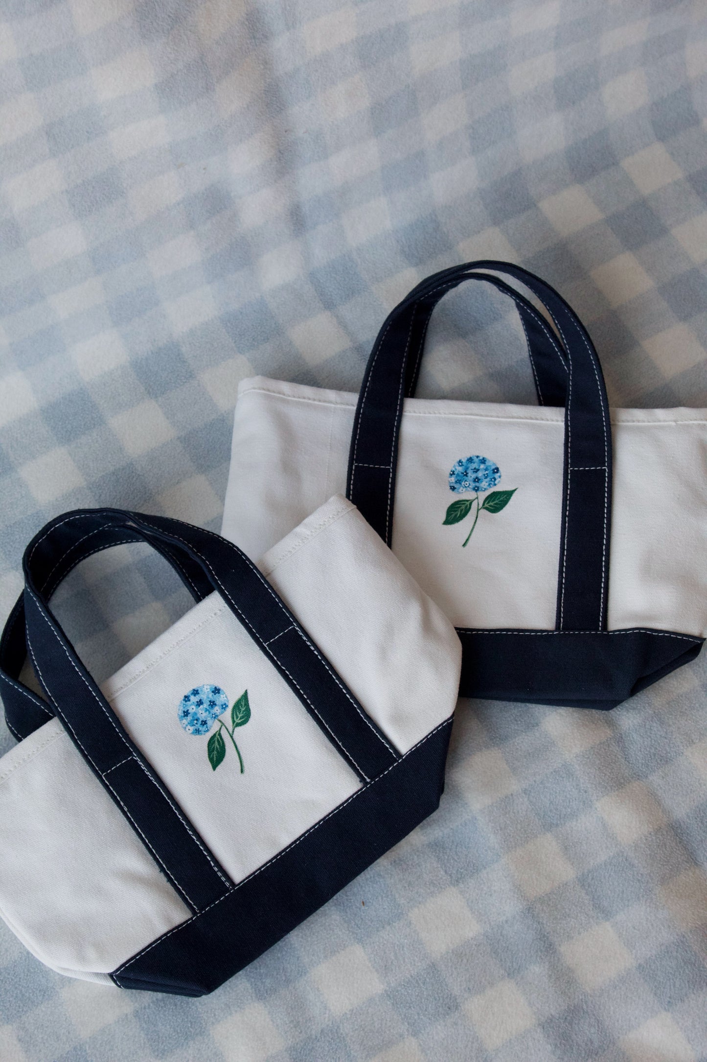 Hand Painted Hydrangea Mini Totes