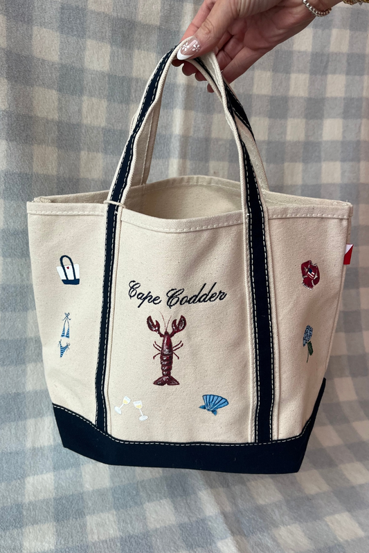 Cape Codder Icons Embroidered & Hand Painted Tote