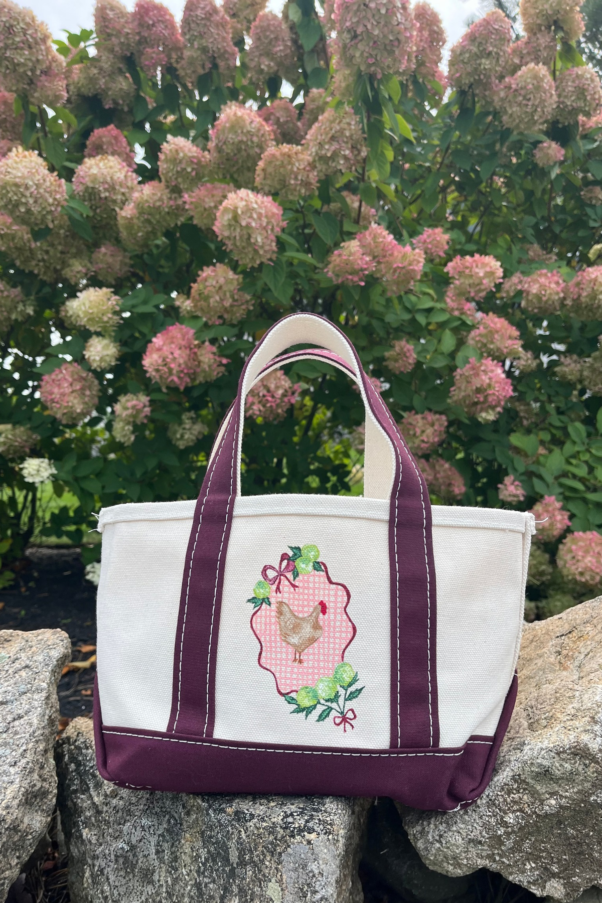 Chicken Coop Mini Handpainted LL Bean Tote