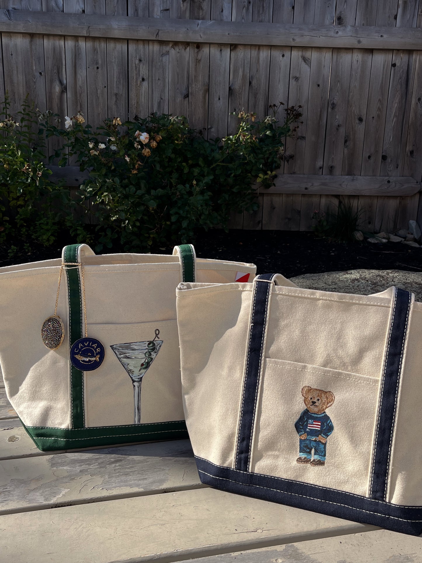 Polo Bear Hand Painted Shore Bag (Large)