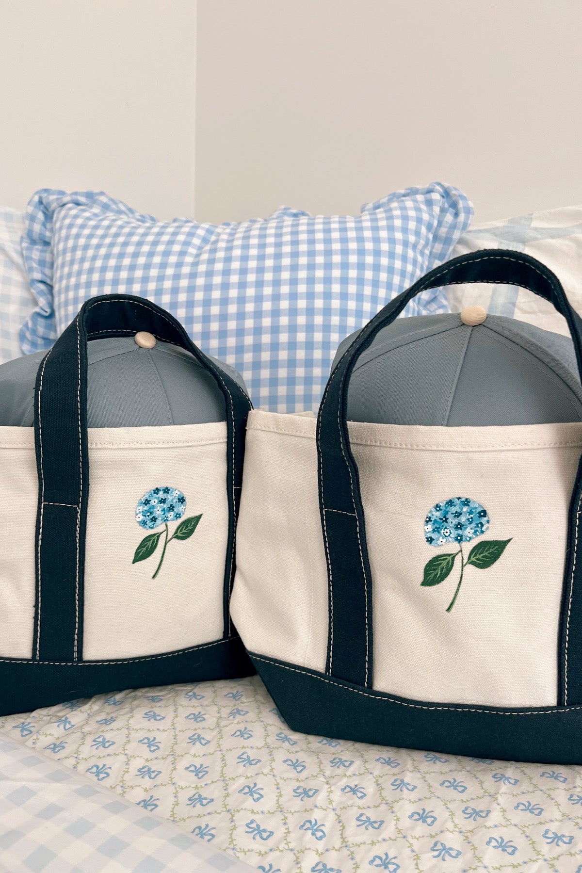 Hand Painted Hydrangea Mini Totes
