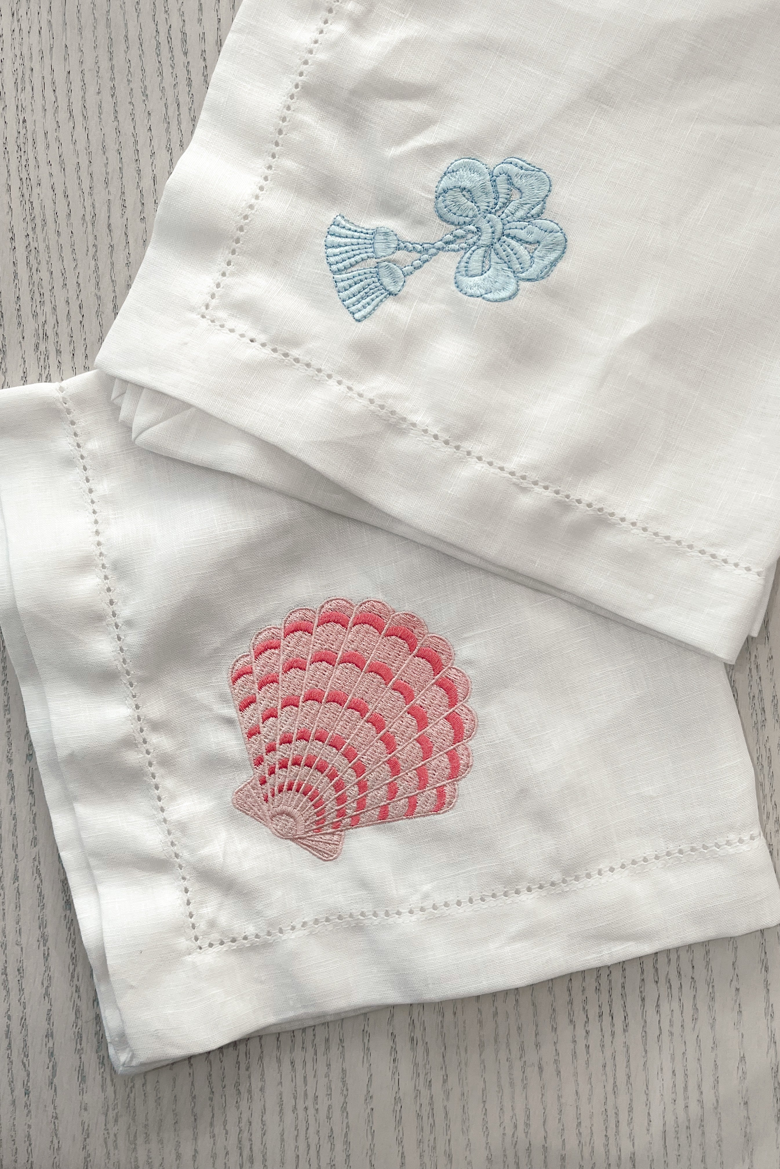 Blue Tassel Hand Embroidered Decorative Napkins