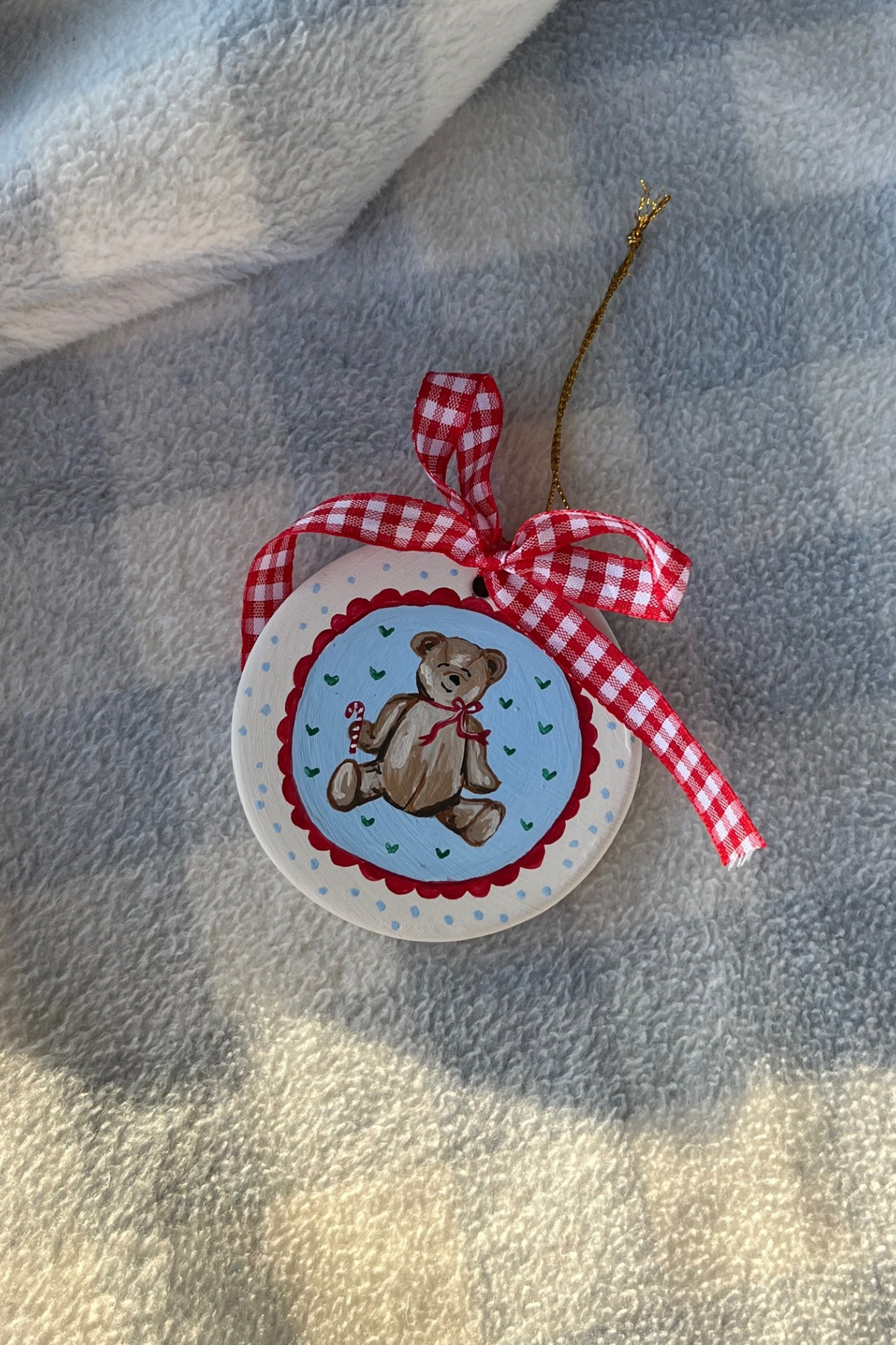 Teddy Bear | Hand Painted Ceramic Ornament