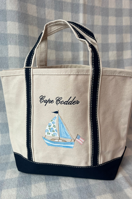 Cape Codder Hydrangea Sailboat Tote