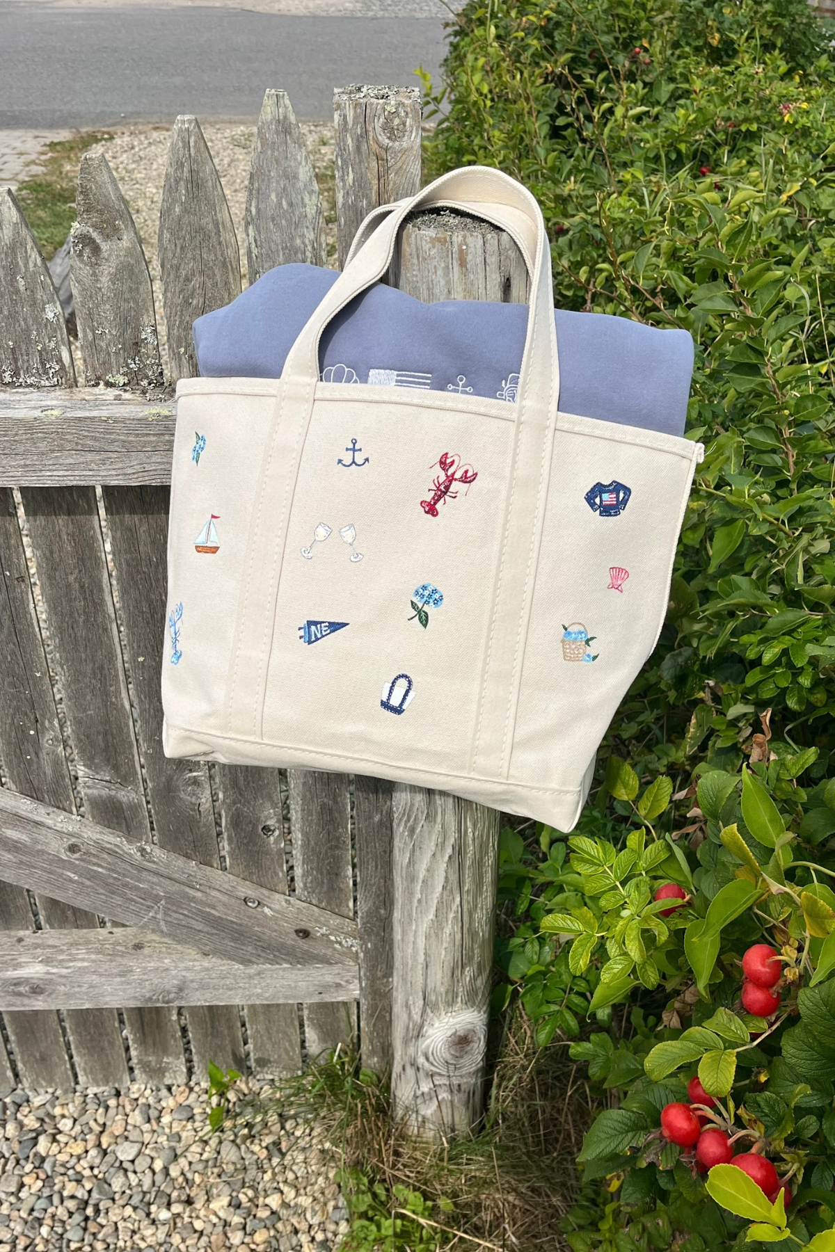 New England Icons Handpainted LL Bean Tote