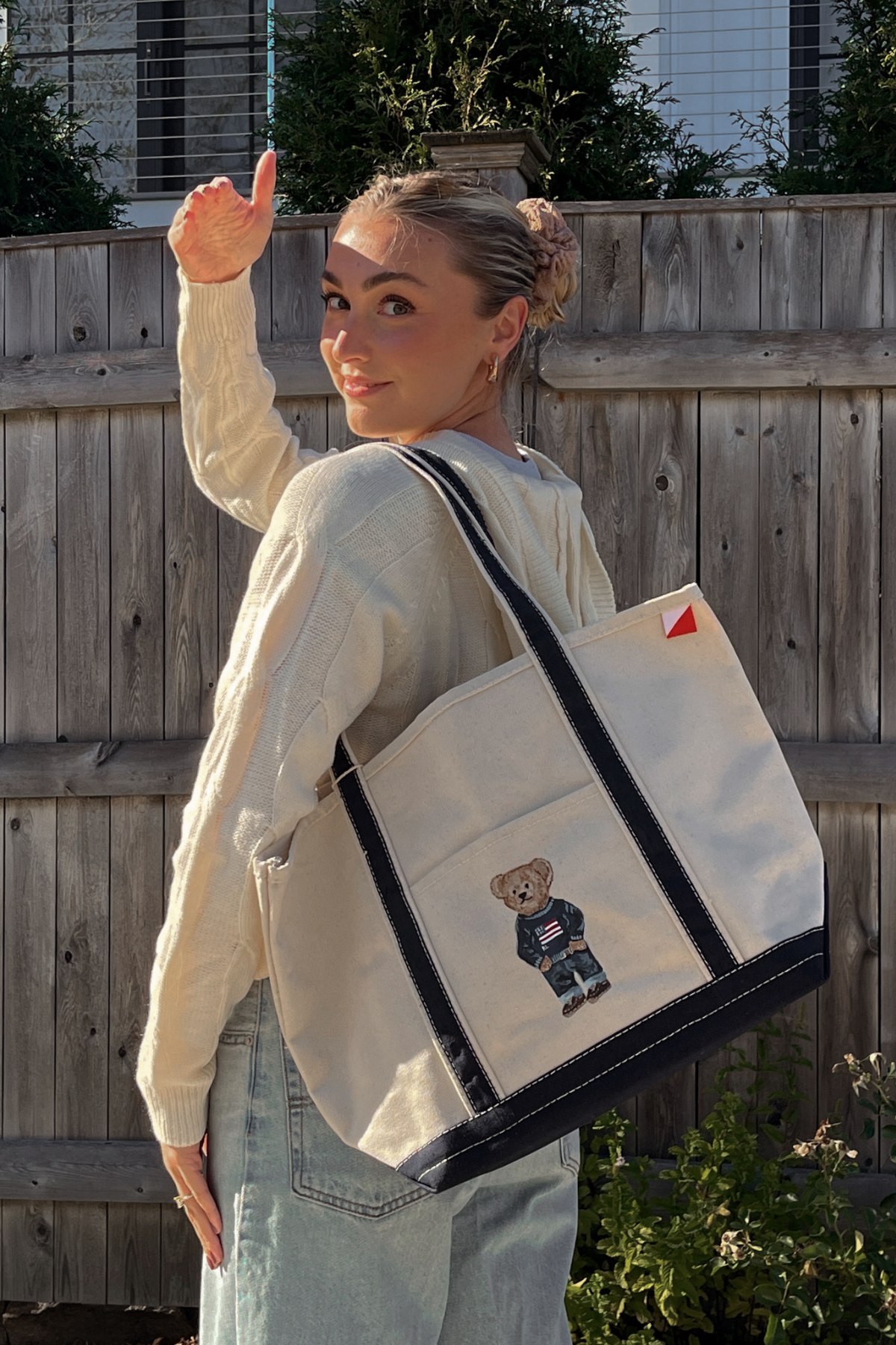 Polo Bear Hand Painted Shore Bag (Large)