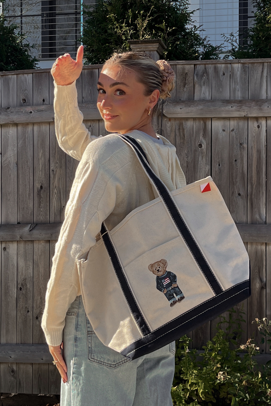 Polo Bear Hand Painted Shore Bag (Large)