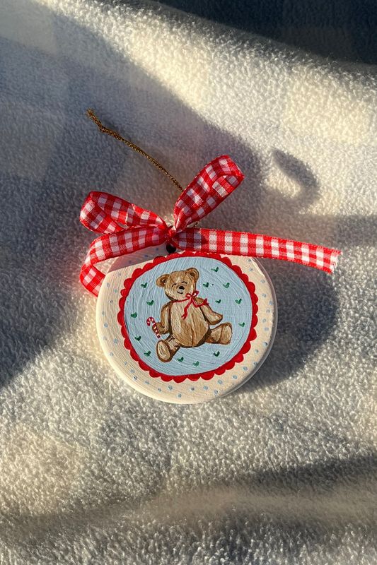 Teddy Bear | Hand Painted Ceramic Ornament