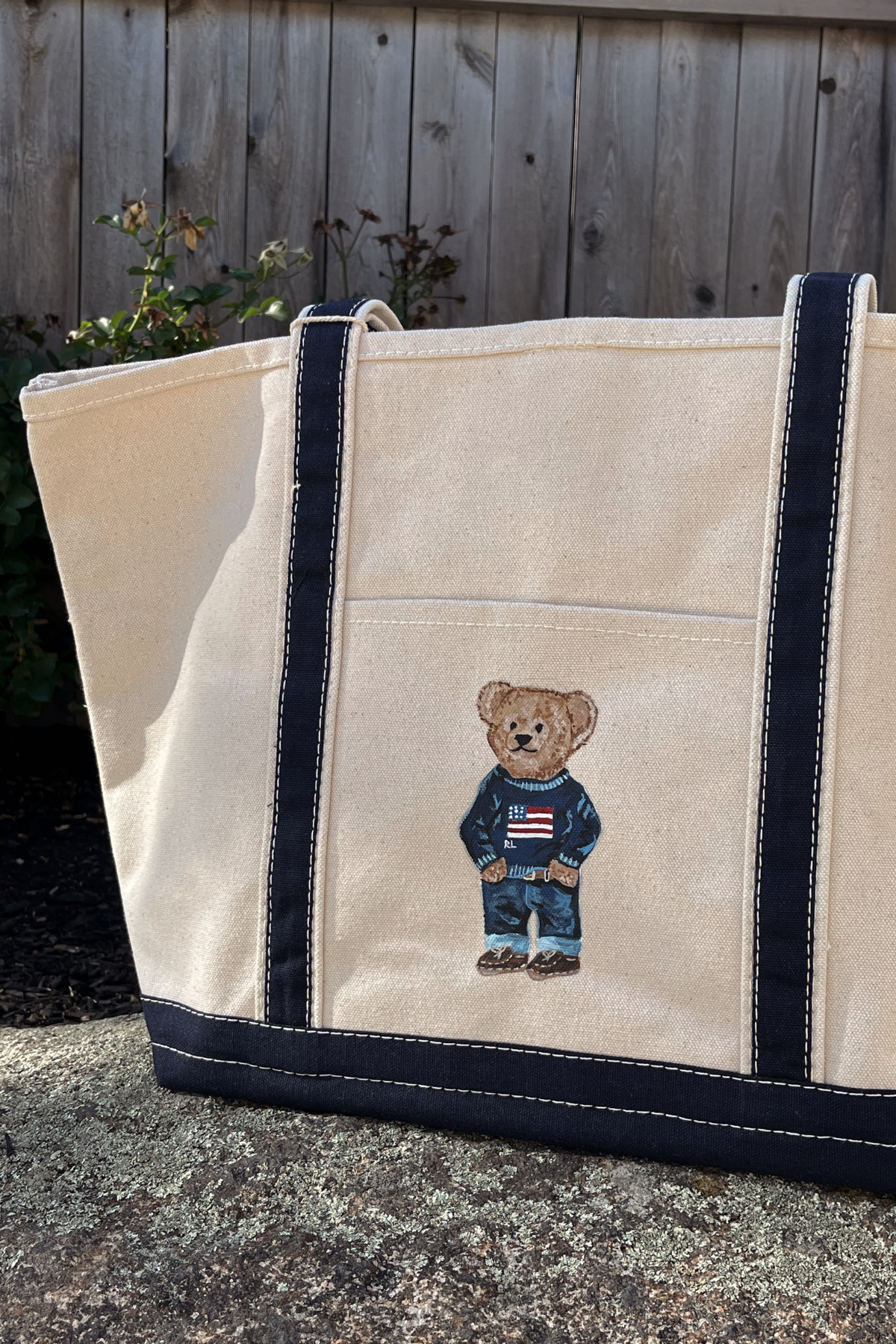 Polo Bear Hand Painted Shore Bag (Large)