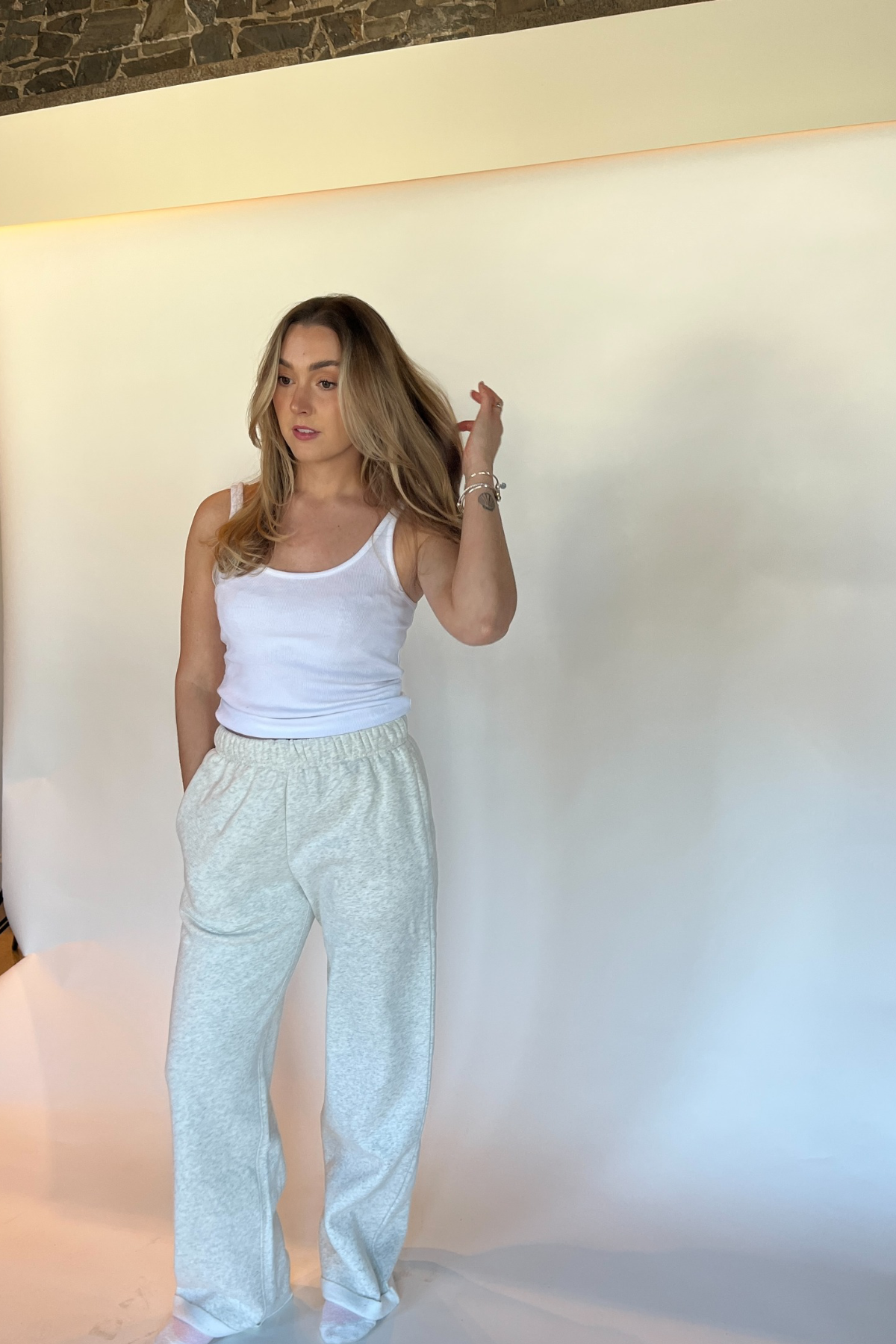 Felicity Fleece Wide Leg Sweatpants - Heather Gray