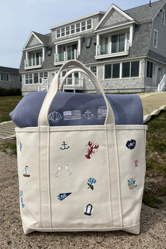 New England Icons Handpainted LL Bean Tote