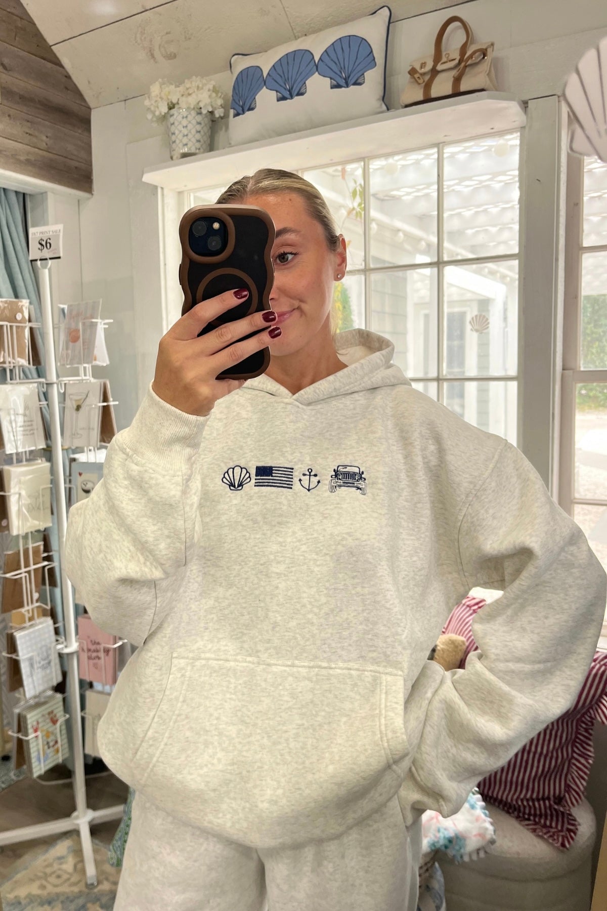 Coastal Icons Heather Gray Hoodie