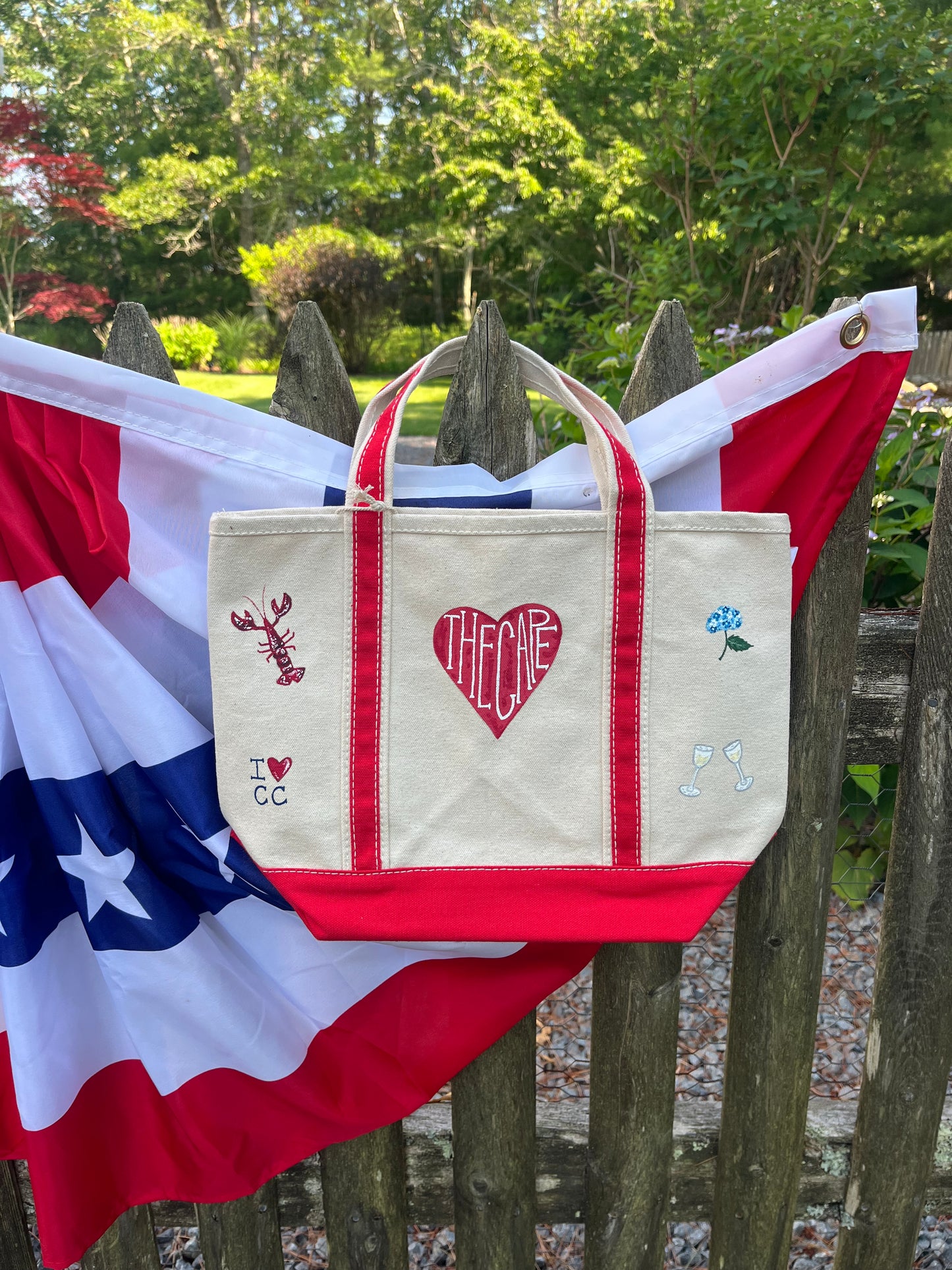 I Heart Cape Cod Hand Painted Shore Bag