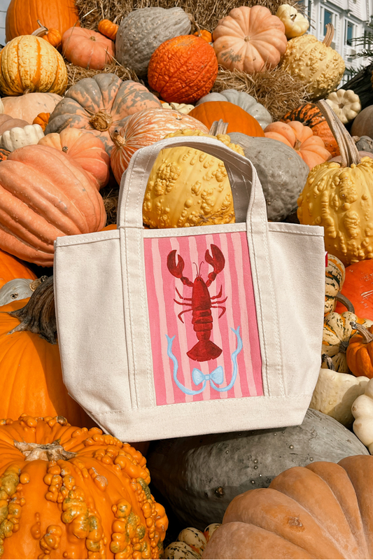 The Lovely Lobster Hand Painted Tote Bag