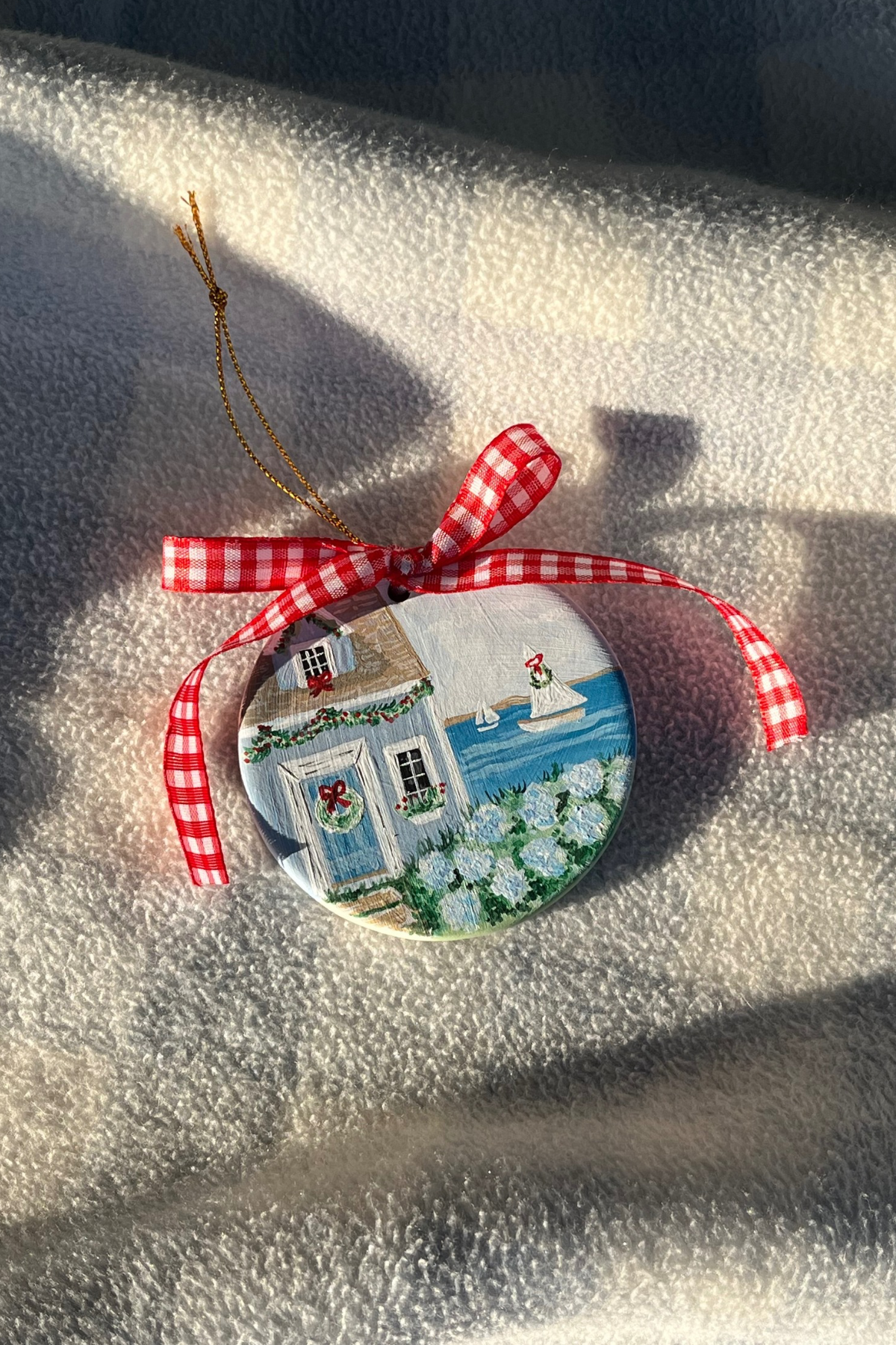 Coastal Holiday | Hand Painted Ceramic Ornament