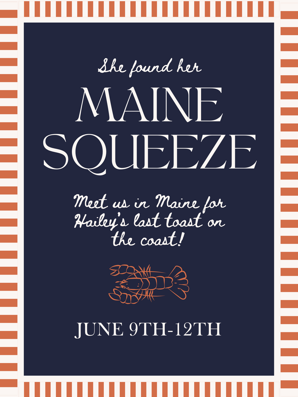 Maine Squeeze Bachelorette Template: DIGITAL DOWNLOAD