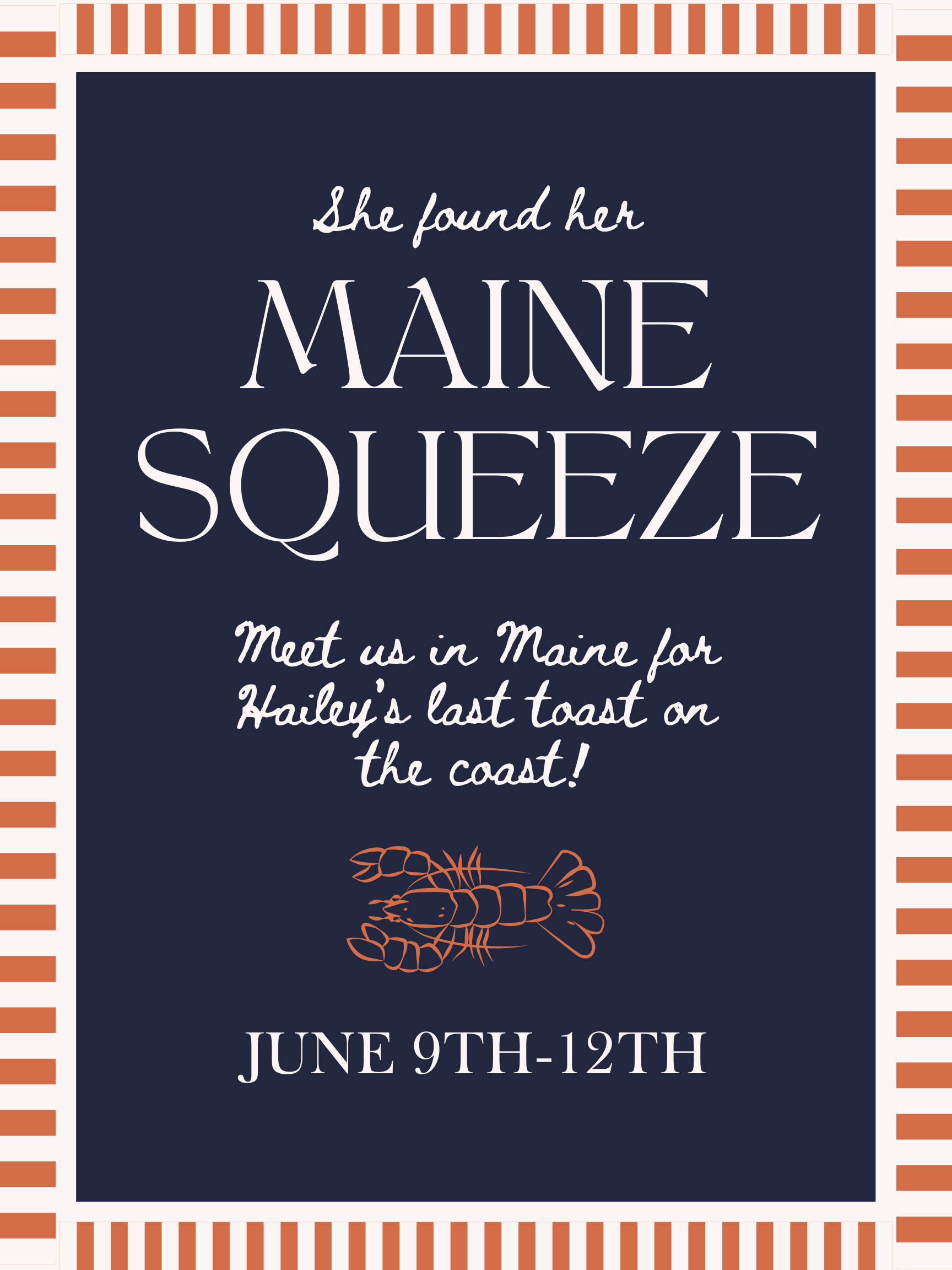 Maine Squeeze Bachelorette Template: DIGITAL DOWNLOAD