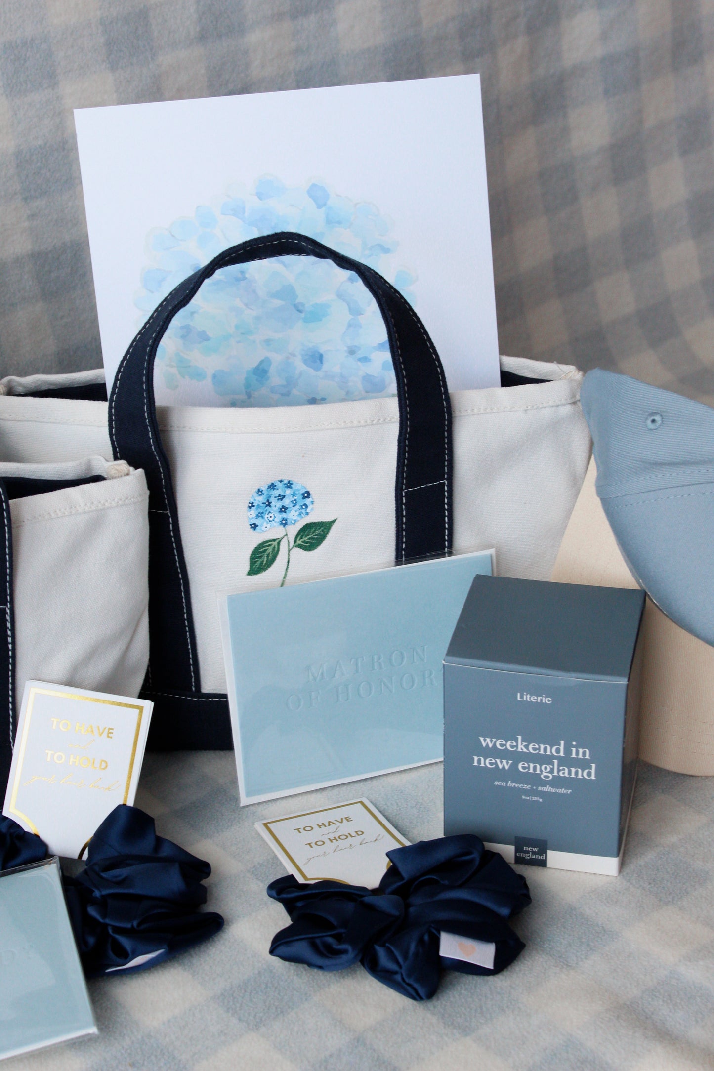 Hand Painted Hydrangea Mini Totes