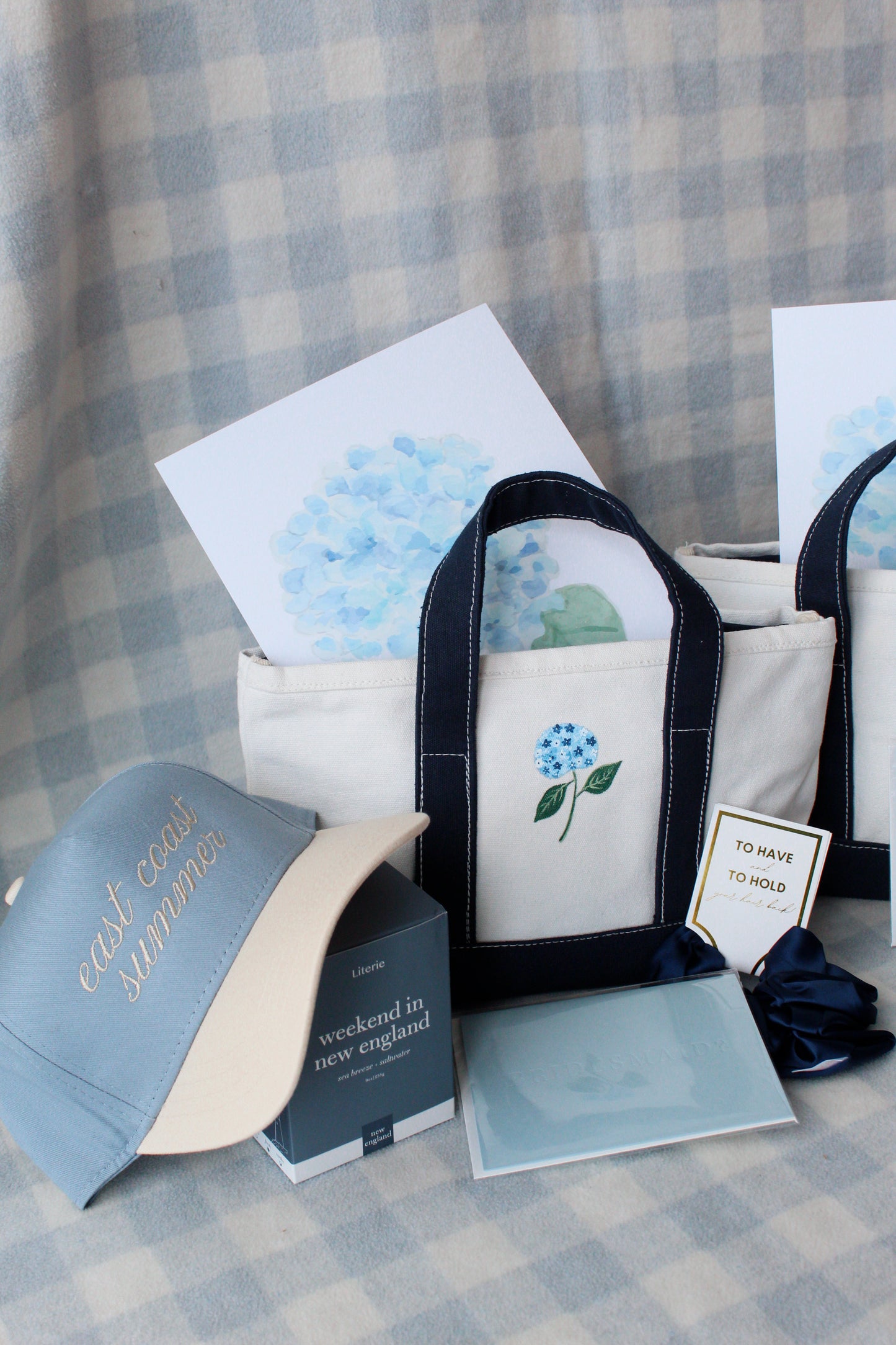 Hand Painted Hydrangea Mini Totes