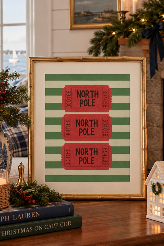 North Pole Ticket 8x10 Print